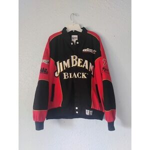 VTG NASCAR RACING JACKET ROBBY GORDON JIM BEAM BLACK XL AUTOGRAPHED RETRO CFS